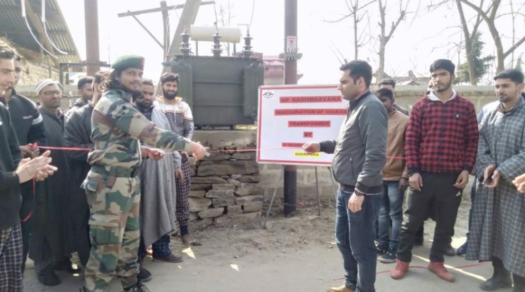 55 RR installs two 100 kv transformer in village of slain top hizb commander