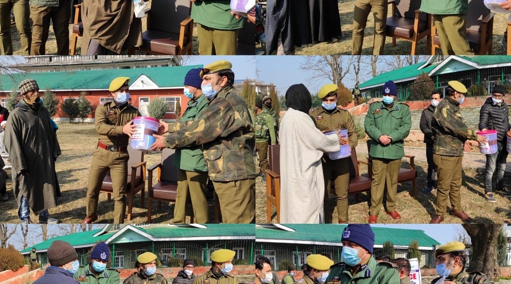 Sopore Police distributed Covid-19 Containment safety kits among families living below poverty in Sub Division Sopore